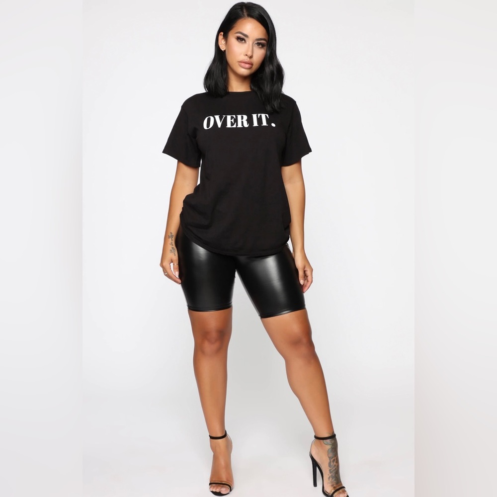 Faux Leather Biker Shorts